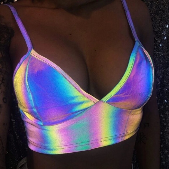 Sexy Holograph Bralette ( Glows In The Dark ) - Picture 1 of 4